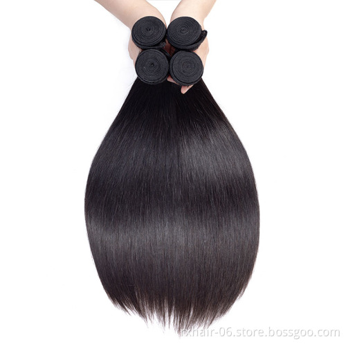 Grade 10A Super Double Drawn Mink Hair Bundles, Indian Double Drawn Virgin Remy Straight Human Hair Weft